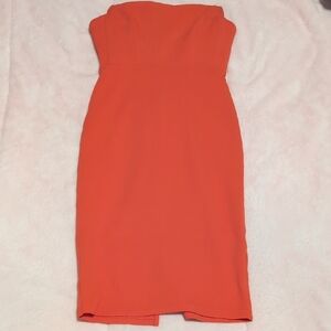 Here Comes The Sun Strapless Orange Dress